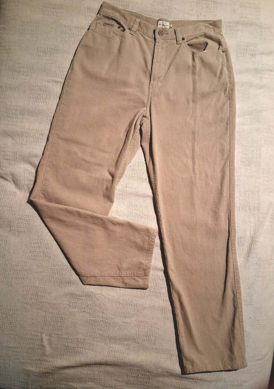 Calvin Klein Jeans Corduroy Pants Size 12 Tan Straight Leg